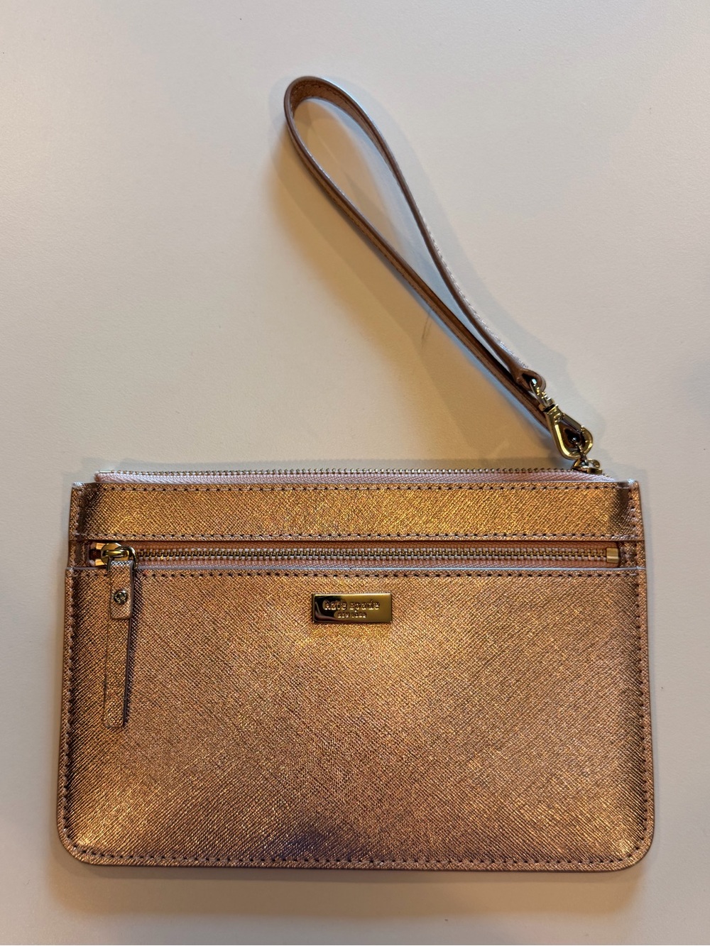 Kate Spade Metallic Rose Gold Wristlet